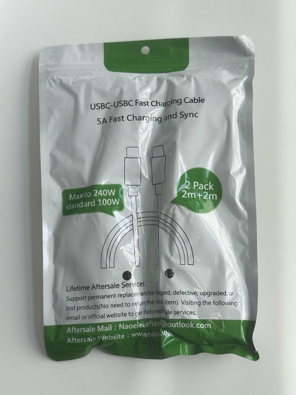 2 Pack - 6ft - USB-C to USB-C Fast Charger Cable - Max 240W Standard 100W-New!